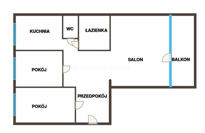 3 pokoje 56,12 m² Loggia Retkinia