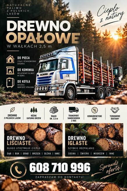 DREWNO OPAŁOWE Z TRANSPORTEM HDS