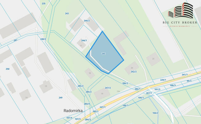 Działka rekreacyjna Radomirka gm. Wysokie,