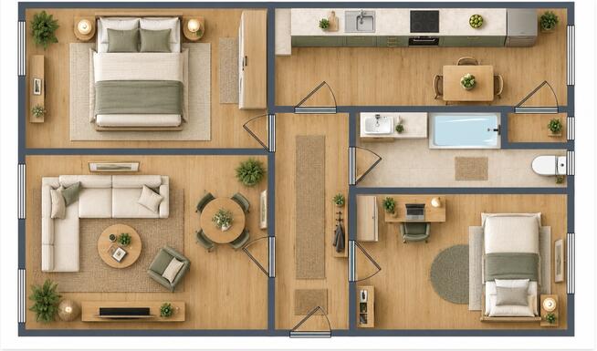 3 POKOJE | 87,7 m² | 2 PIĘTRO | GLIWICE