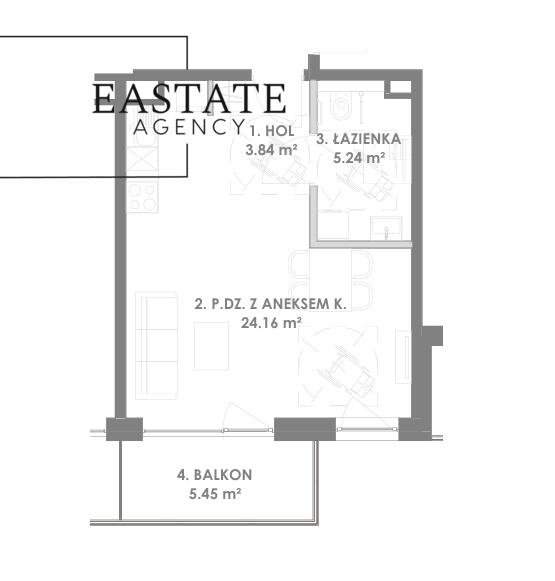 Kawalerka z balkonem | Kosynierów , Rumia | 33,24 m²