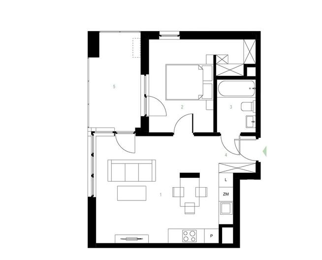 Mieszkanie 43,09 m² | 2 pokoje | Pruszków