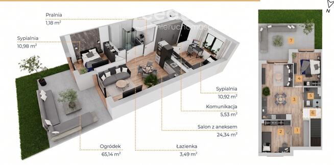Nowe 3 pokoje | Ogródek 65 m² | Sosnowiec Niwka