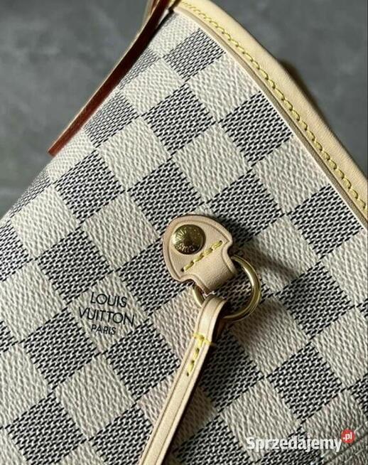 Torebka Louis Vuitton Neverfull MM biała kratka