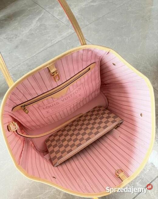 Torebka Louis Vuitton Neverfull MM biała kratka