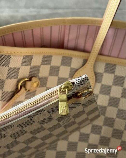 Torebka Louis Vuitton Neverfull MM biała kratka