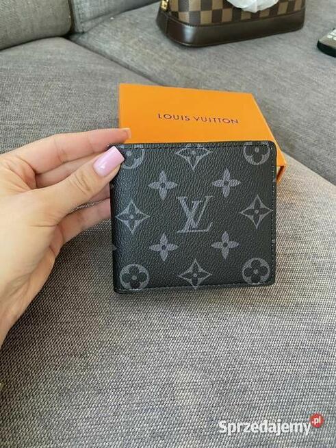 Portfel Louis Vuitton monogram LV szary czarny