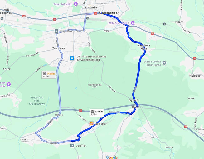 Działka budowlano - rolna Zalas gmina Krzeszowice