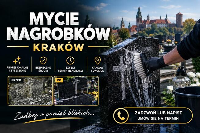 Mycie nagrobków, porządkowanie terenu