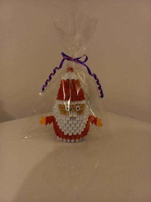 Mikołaj - prezent, dekoracja rękodzieło origami, handmade
