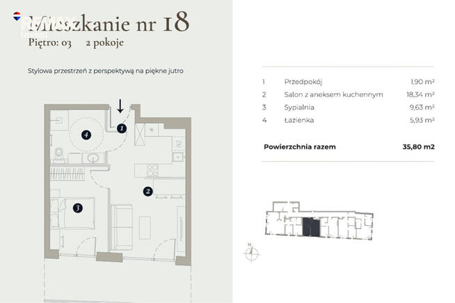 Mieszkanie z balkonem 2 pokoje | Bielsko-Biała