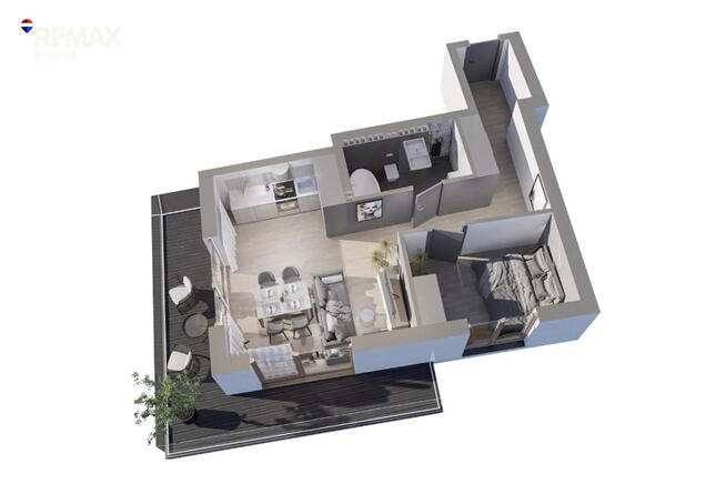 2 pokoje | 47,74 m² | Widok na Beskidy