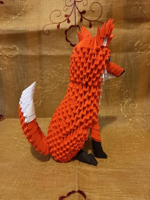 Lis, lisek, zwierzę -rękodzieło origami -dekoracja jesienna