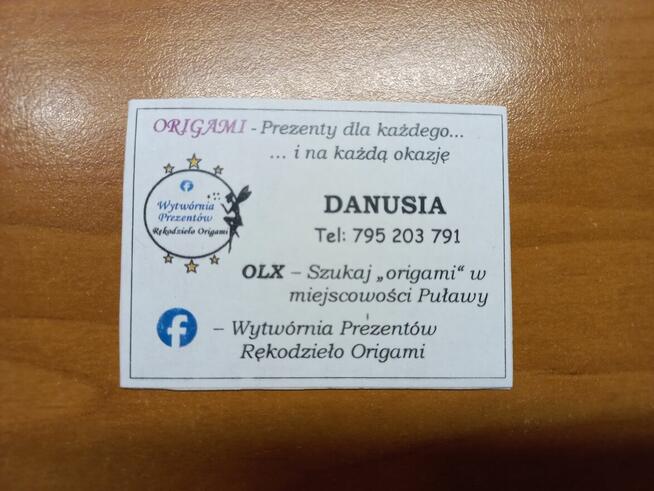 Mikołaj - prezent, dekoracja rękodzieło origami, handmade
