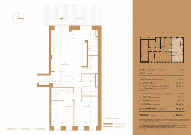 Mokotów | 3 pokoje w kamienicy | 79,59 m² | ogródek | wysokie sufity
