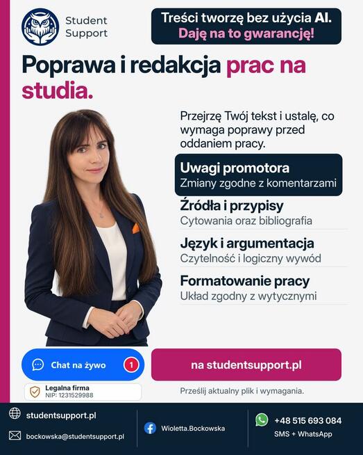 Korekta i formatowanie prac - online, cała Polska