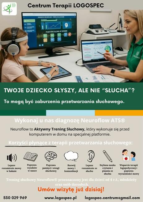 Diagnoza i trening przetwarzania słuchowego NEUROFLOW