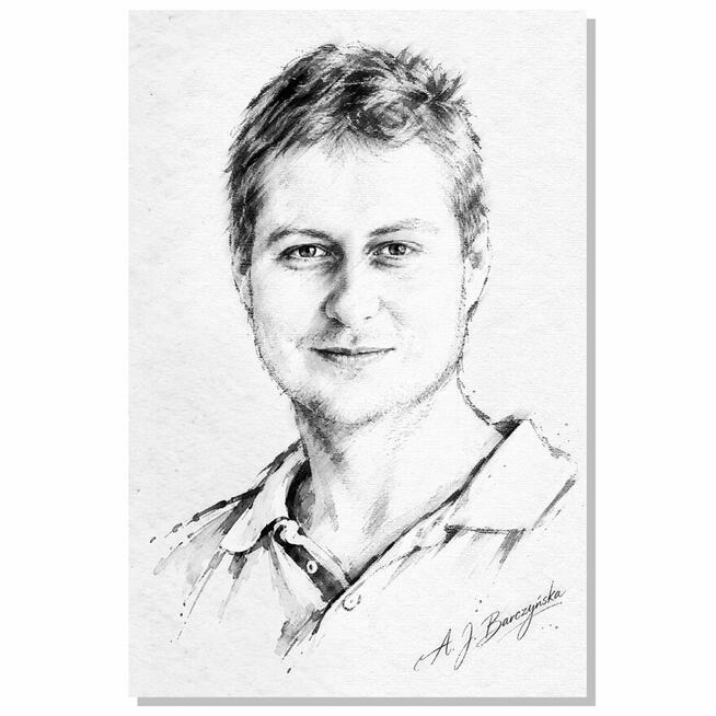 Rysunek Personalizowany Portret Artystyczny BW ze Zdjęcia