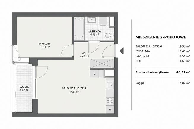 2 pokoje z klimatyzacją i loggią | Fama Jeżyce | Barańczaka 9