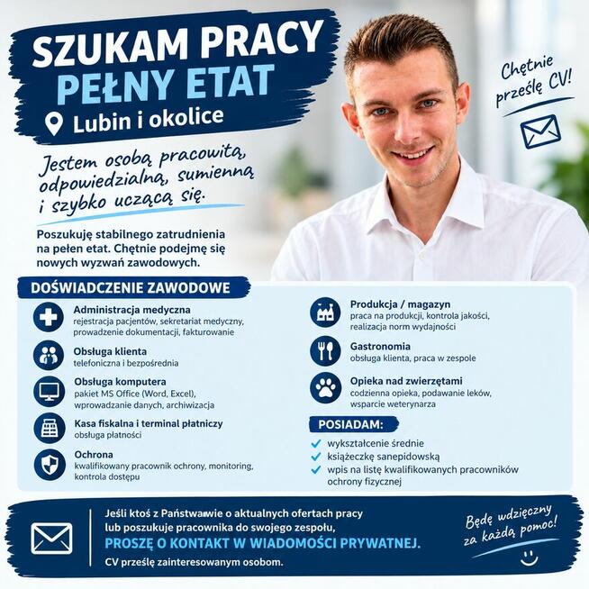 SZUKAM PRACY – LUBIN I OKOLICE | PEŁNY ETAT