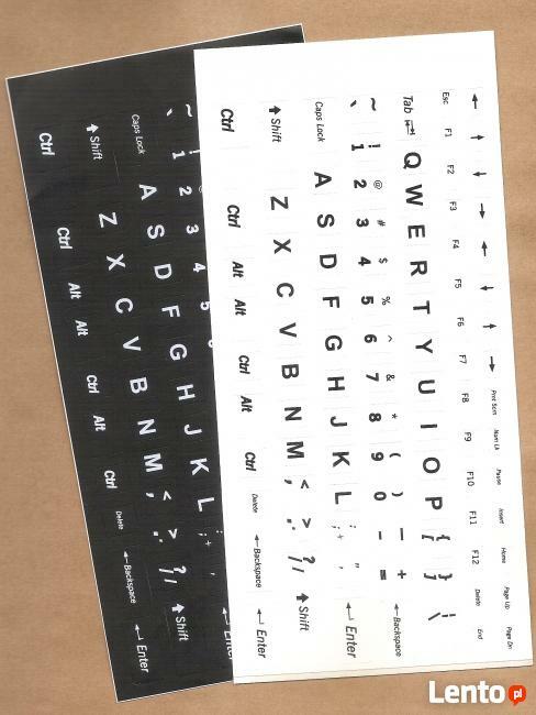 Naklejki na klawiaturę dla słabowidzących, DUŻE ZNAKI