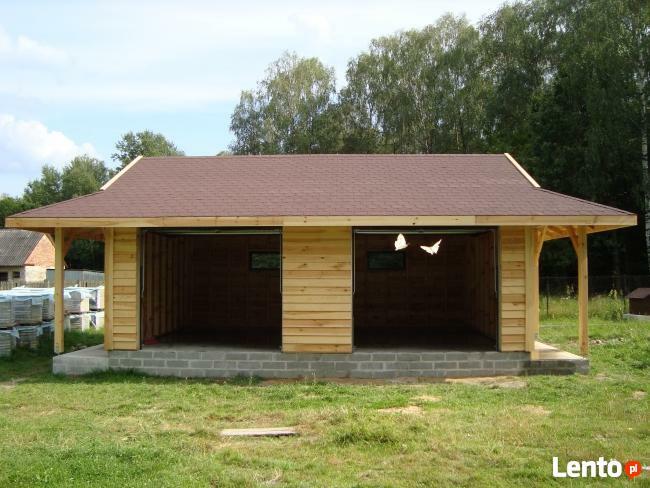 GARAŻ DREWNIANY dom domek wiata drewna 2 drewutnie