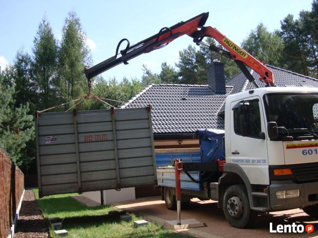 Transport HDS przewóz maszyn łyżka HDS Piach Ziemia Żwir