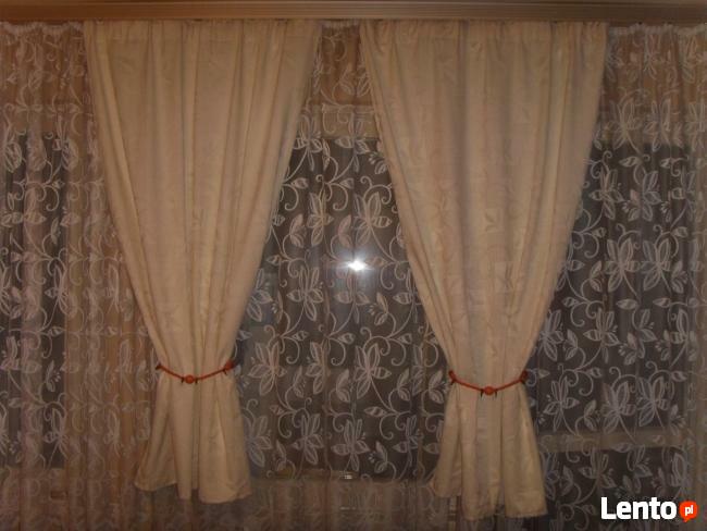 DWA KOMPLETY ZASŁON Z WIĄZANIAMI, DEKORACJA OKNA =WROCŁAW=