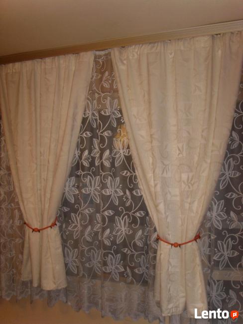 DWA KOMPLETY ZASŁON Z WIĄZANIAMI, DEKORACJA OKNA =WROCŁAW=
