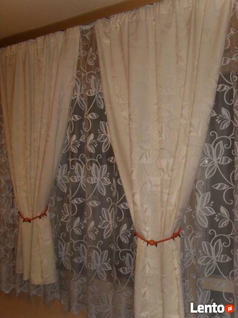 DWA KOMPLETY ZASŁON Z WIĄZANIAMI, DEKORACJA OKNA =WROCŁAW=