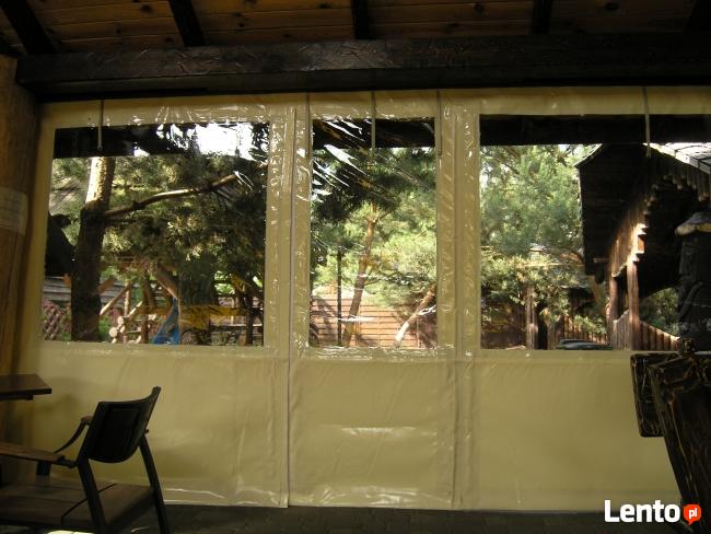 Zabudowa tarasu, altany, werandy z drewna, plandeki, folia