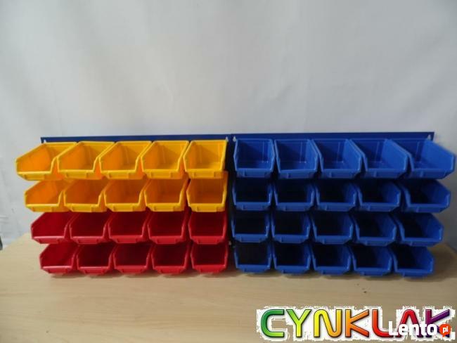 ZESTAW WARSZTATOWY - stalowa płyta + 20 pojemników ecobox m