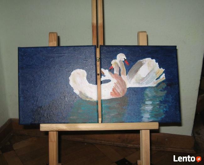 Obraz Dwuczęś. Ręcznie Malowany, Na Płótnie 40x20 cm,