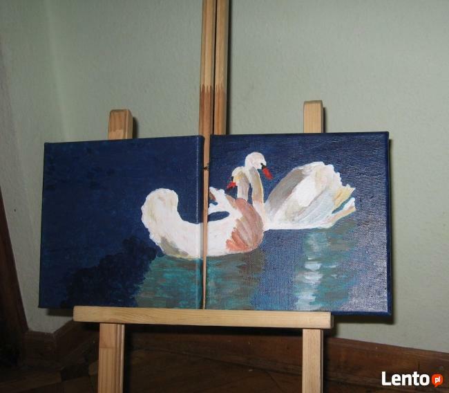 Obraz Dwuczęś. Ręcznie Malowany, Na Płótnie 40x20 cm,