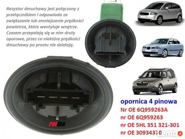 Opornik rezystor wentylatora dmuchawy powietrza AUDI A1 A2