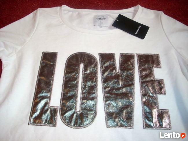 RESERVED Bluza Love Srebro NOWA 40 L