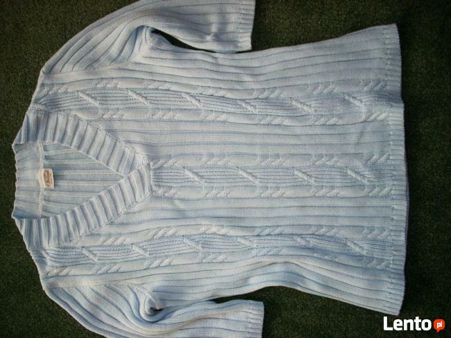 Modny SWETER Warkocze Dekolt V j nowy 42 44