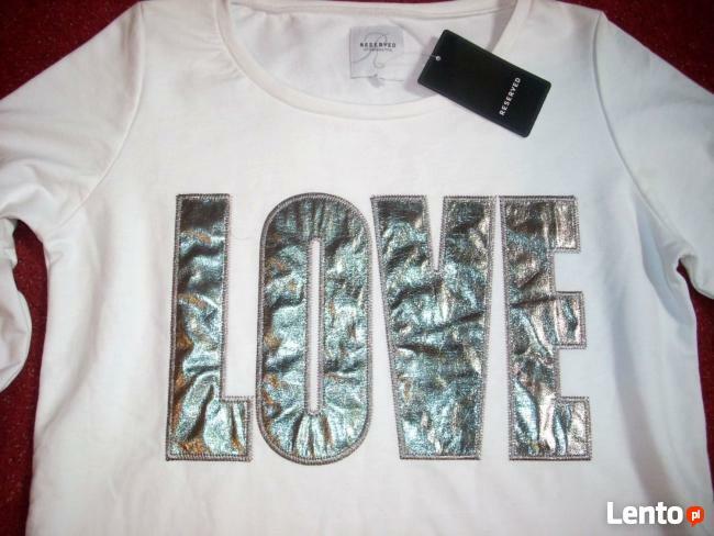 RESERVED Bluza Love Srebro NOWA 40 L