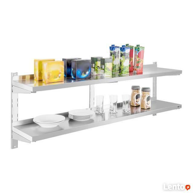 Półka ze stali nierdzewnej podwójna 2x160 cm