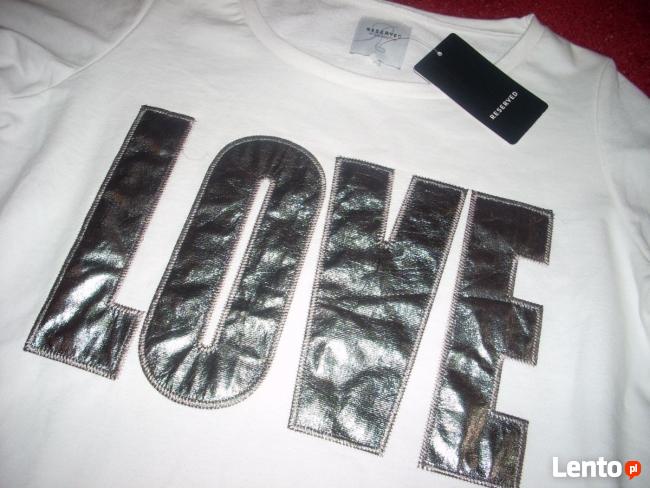RESERVED Bluza Love Srebro NOWA 40 L