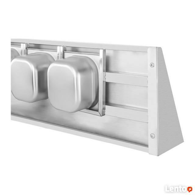 Półka wisząca 120cm + 5x GN 1/6 stal nierdzewna
