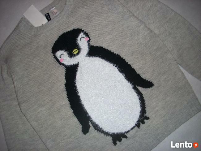 H&M Sweter Modny Szary NOWY 36 38 świąteczny