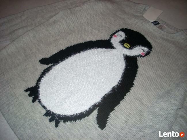 H&M Sweter Modny Szary NOWY 36 38 świąteczny