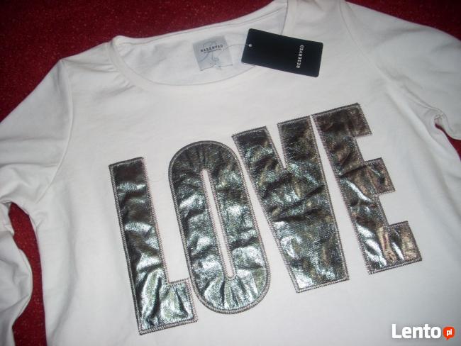 RESERVED Bluza Love Srebro NOWA 40 L