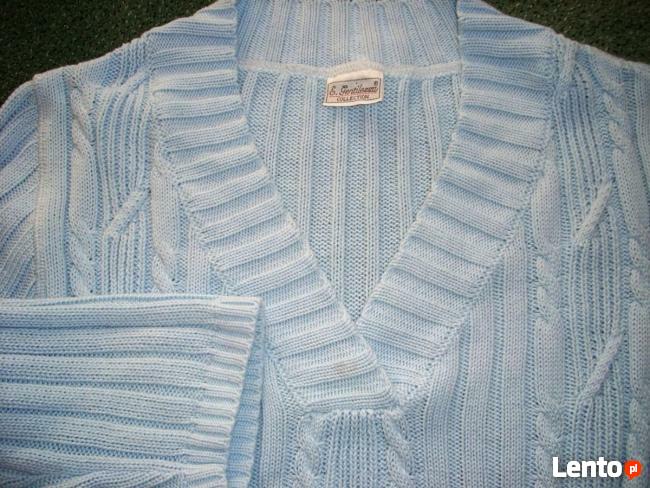 Modny SWETER Warkocze Dekolt V j nowy 42 44