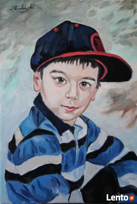 Maluje obrazy i kopie, rysuje portrety i karykatury ze zdjec