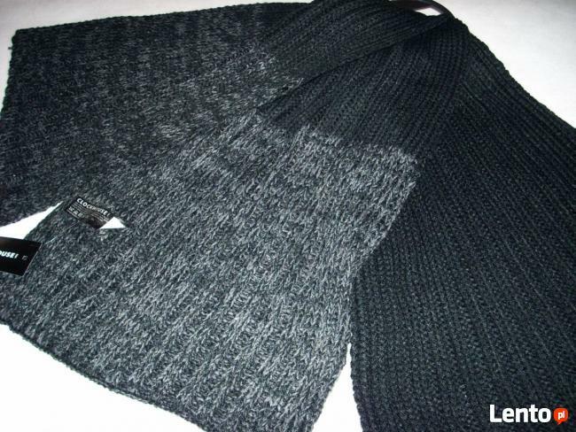 C&A super szalik GRANAT melanż i CZARNY NOWY