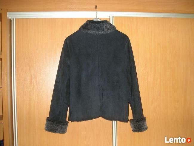 kożuszek czarny L 40 Charter Club, szal krata, pilotka