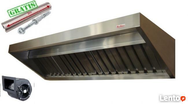 Okap gastronomiczny SG 300x70x40 FILTRY TURBINA Rura Wysyłka