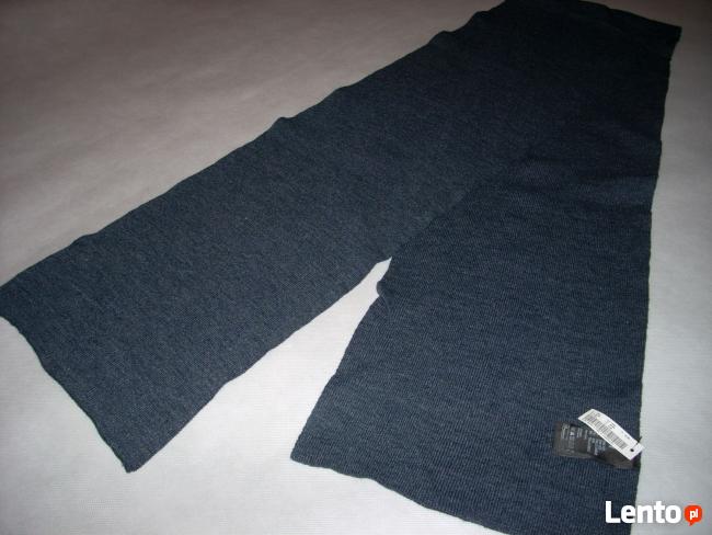 H&M Szalik Męski Dzianinowy Ciepły Granat NOWY